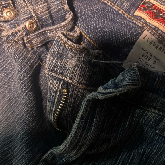 Y2K vintage Z. Cavaricci capris distress stripe size 3 No Button! - Picture 4 of 5